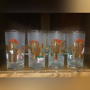 Culver Gold Bear Highball Tumbler Glasses